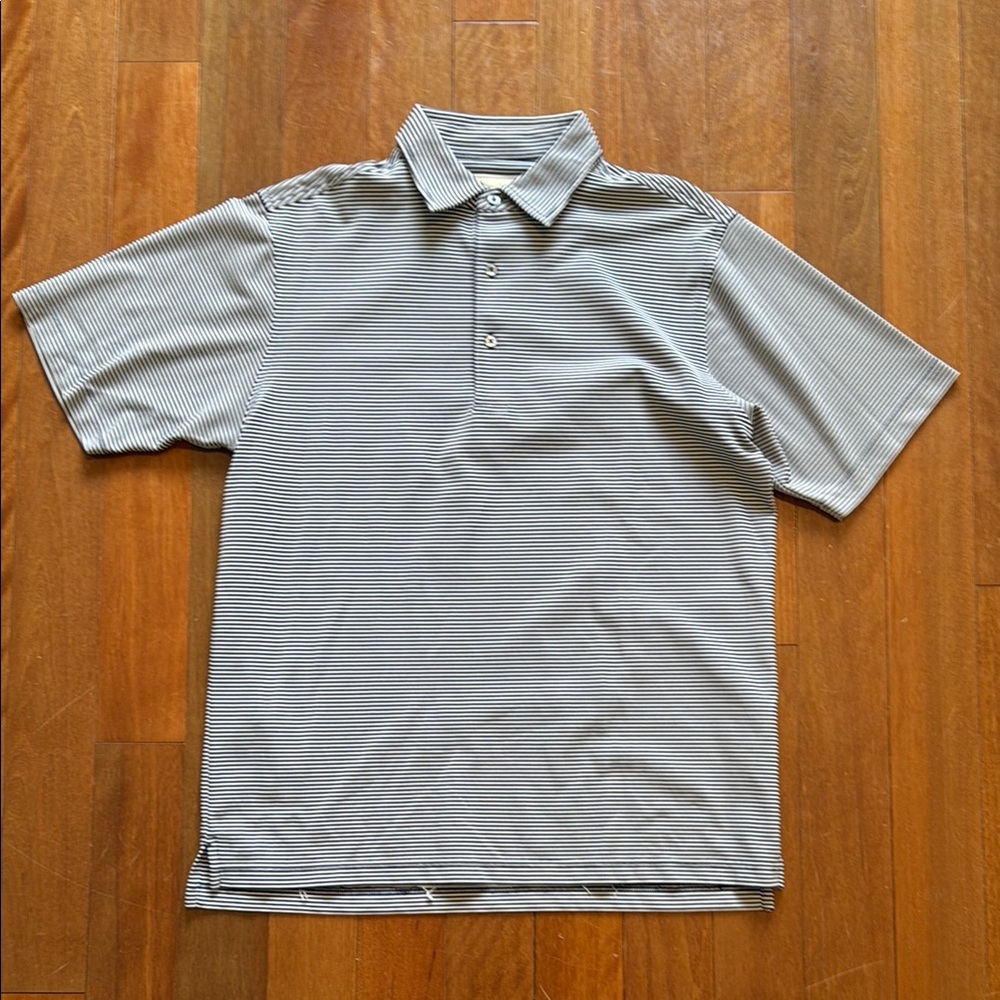 Donald Ross old style polo. Navy striped. Size small.